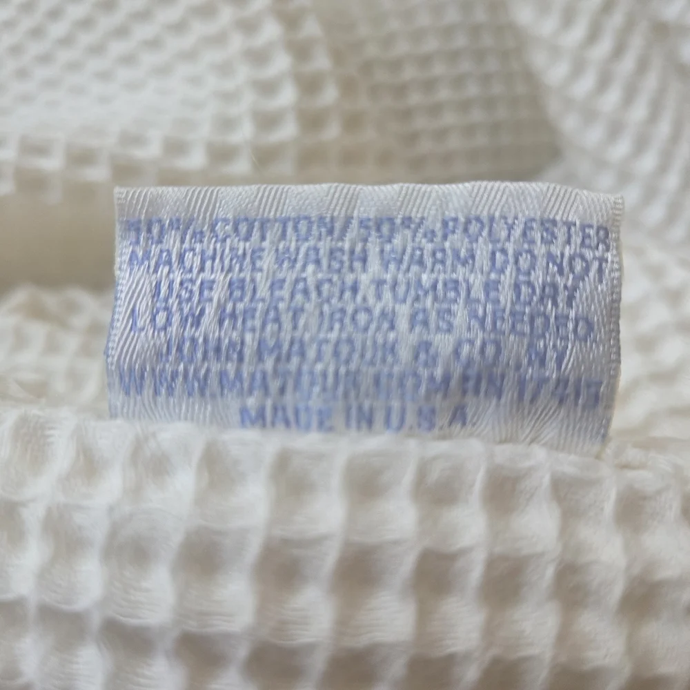 Vintage/Discontinued Matouk King Coverlet 86×89 Actual Off White Waffle Weave